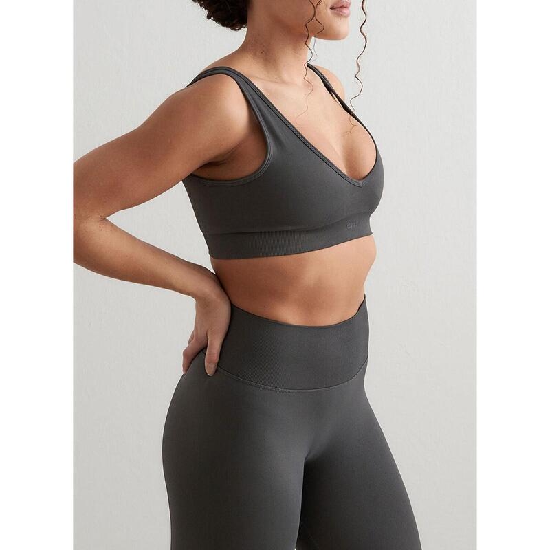 Soutien-gorge de sport Shape Seamless Deep Cut Yoga Femme Shadow Grey aim'n