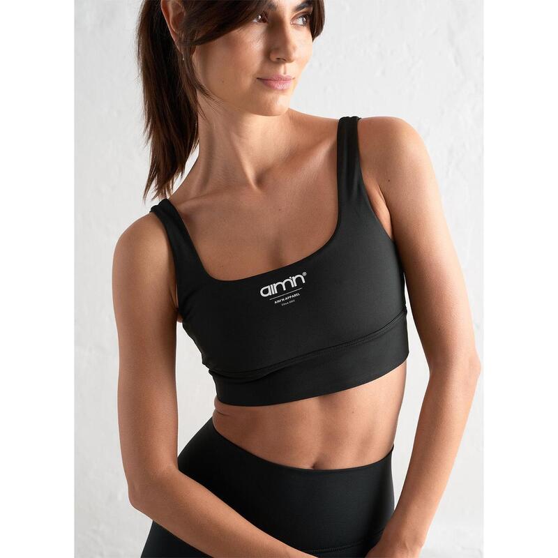 Sportbeha Edge Core Yoga Dames Zwart aim'n