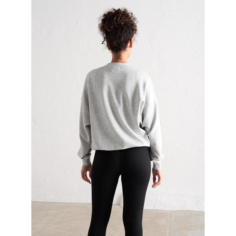 Sweatshirt Comfy Sweatshirt Dames Licht Grijs Gemêleerd aim'n