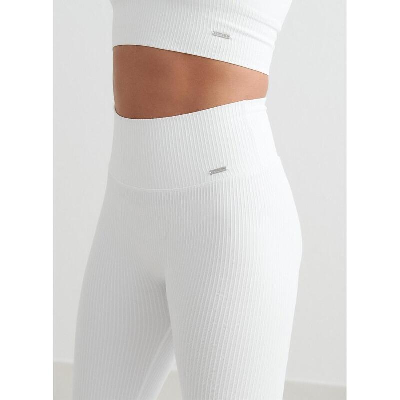 Leggings Côtelé sans Couture Yoga Femmes Blanc aim'n