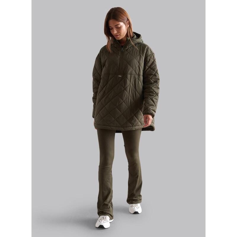 Oversized Gewatteerde Anorak Casual Dames Khaki aim'n