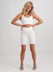 Femme Yoga Short Côtelé Sans Couture Noir