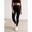 Femme Yoga Leggings Côtelé Sans Couture Noir