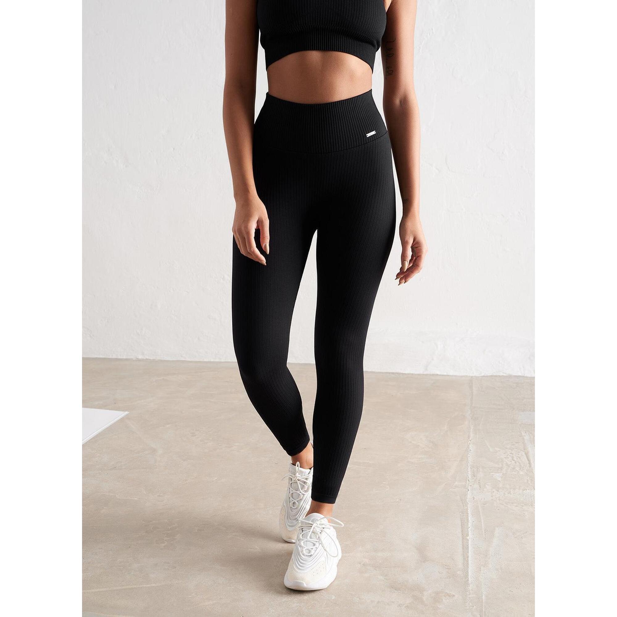 Aim'n - Femme Yoga Leggings Côtelé Sans Couture Noir - Legging - Noir - 36 Xs - Decathlon