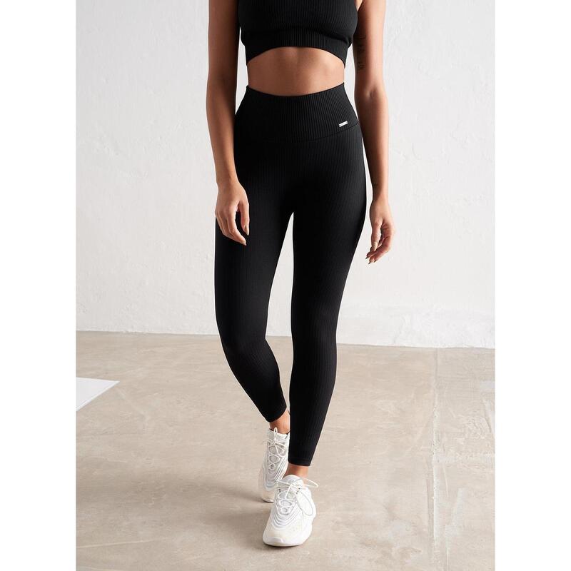 Leggings de yoga sans coutures pour femmes - Noir