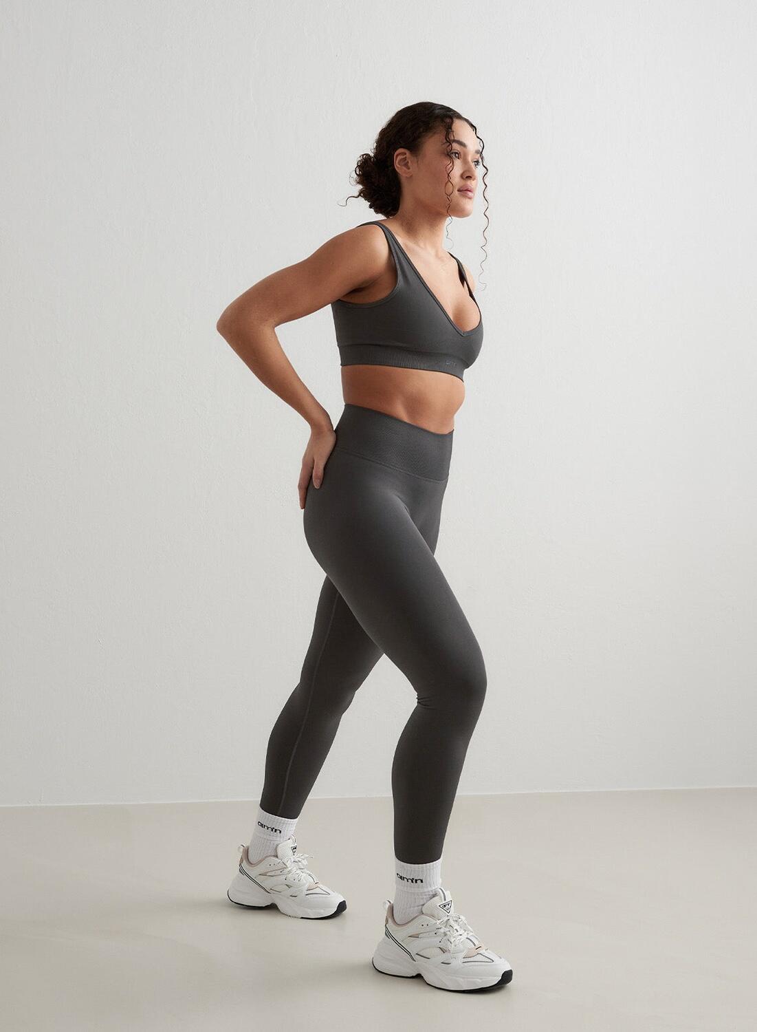 Donna Leggings Senza Cuciture Grigio Scuro 5/7
