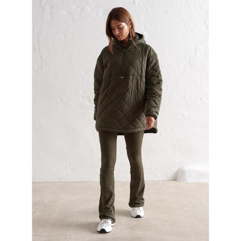 Oversized Gewatteerde Anorak Casual Dames Khaki aim'n