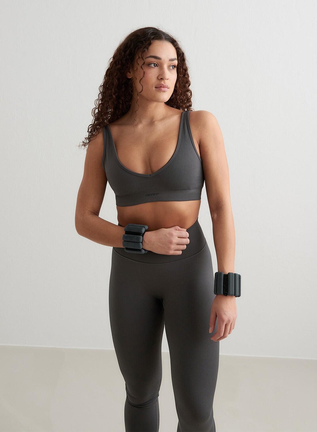 Femme Soutien-gorge de sport Décolleté Profond Sans Couture Gris Foncé 3/7