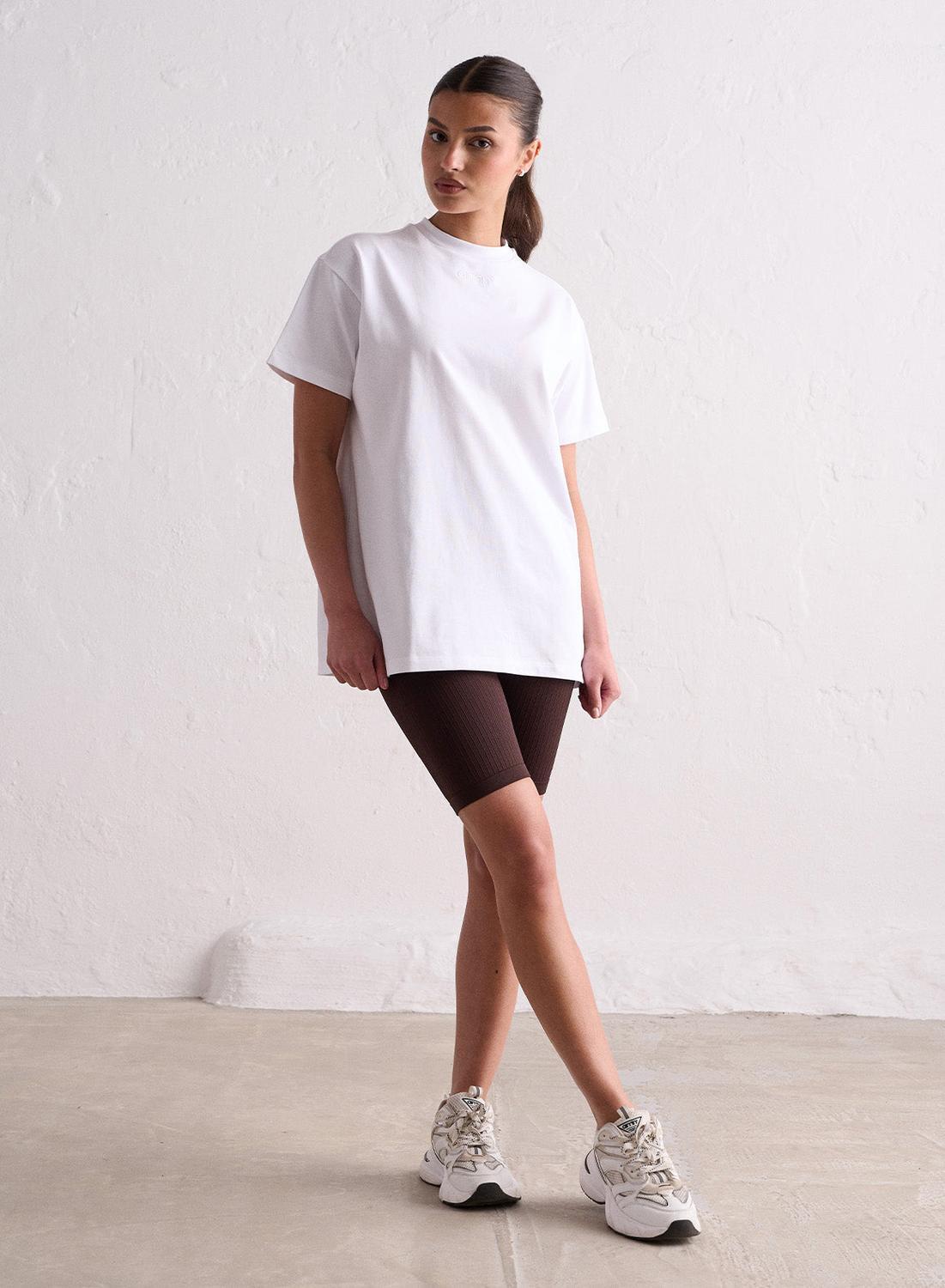 Dames T-Shirt Oversized Wit 5/7