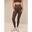 Femme Yoga Leggings Côtelé Sans Couture Marron
