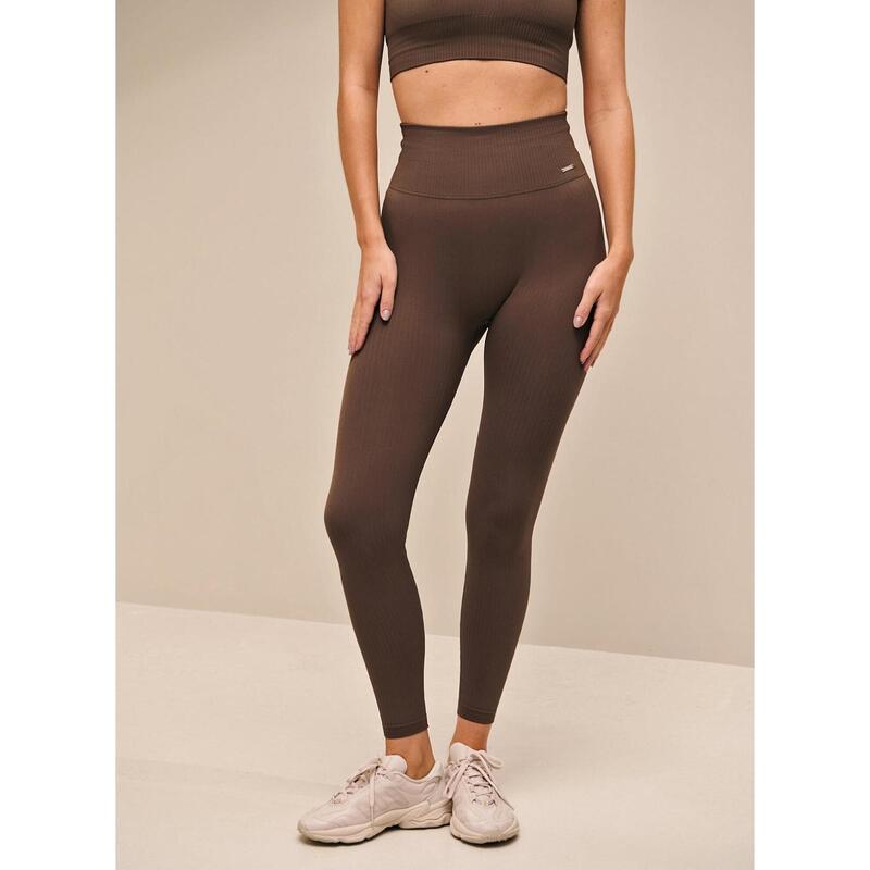 Legging Geribd Naadloos Dames Yoga Macchiato aim'n