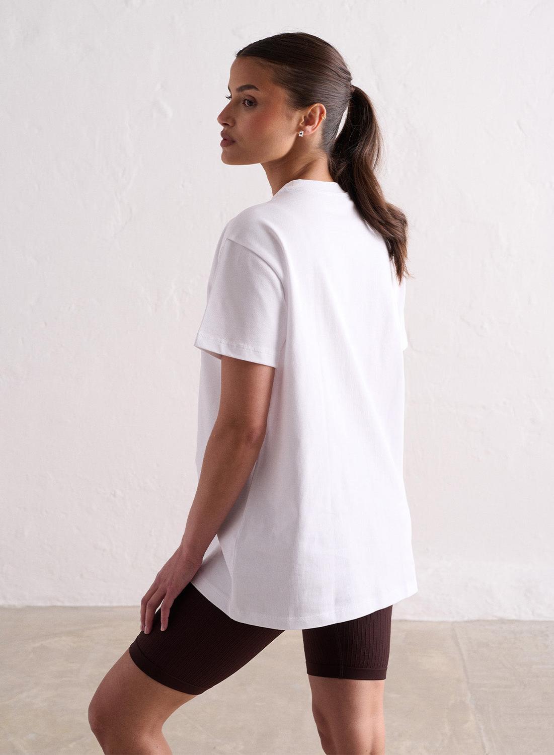 Dames T-Shirt Oversized Wit 4/7
