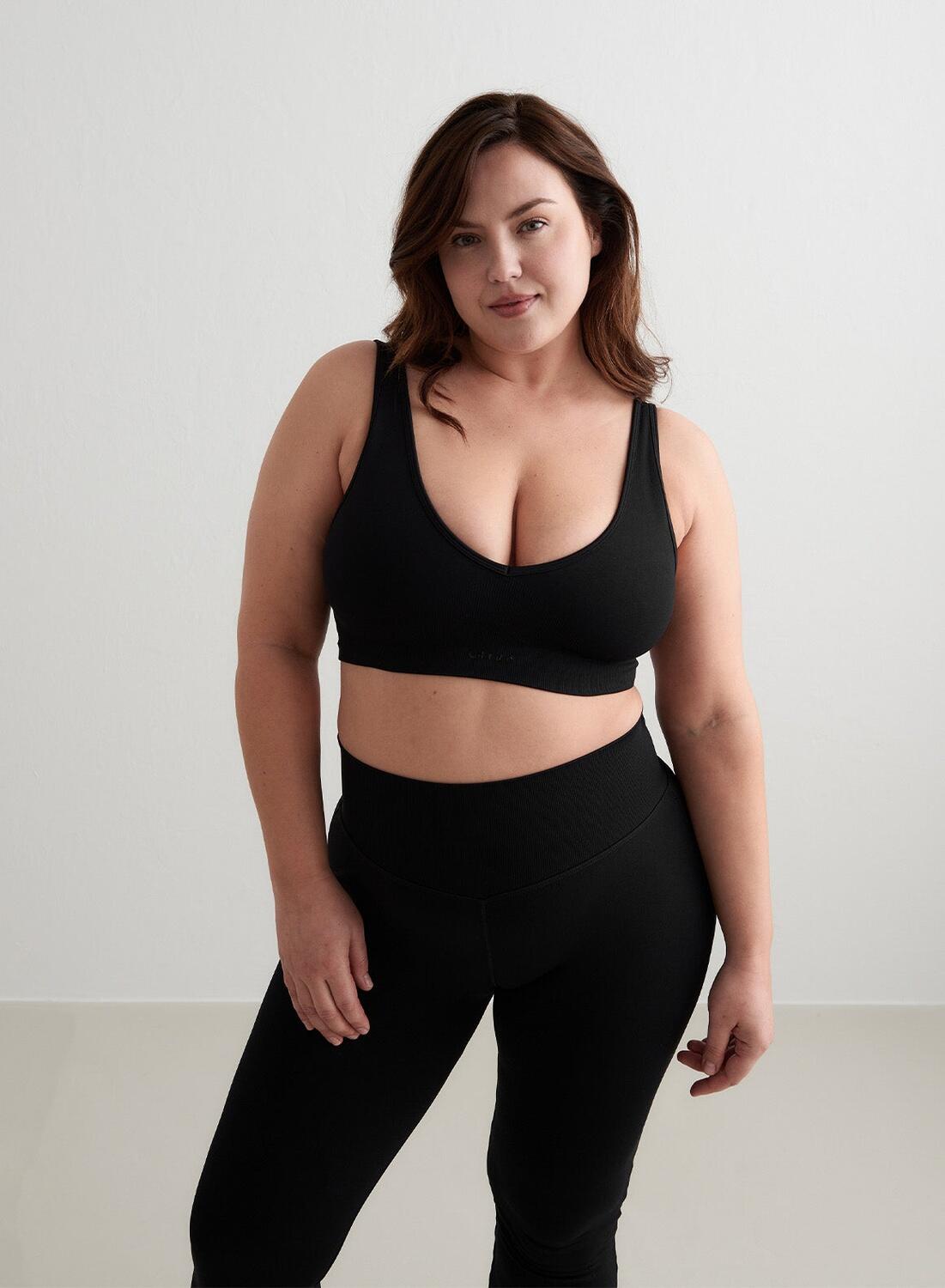 Femme Soutien-gorge de sport Décolleté Profond Sans Couture Noir 7/7