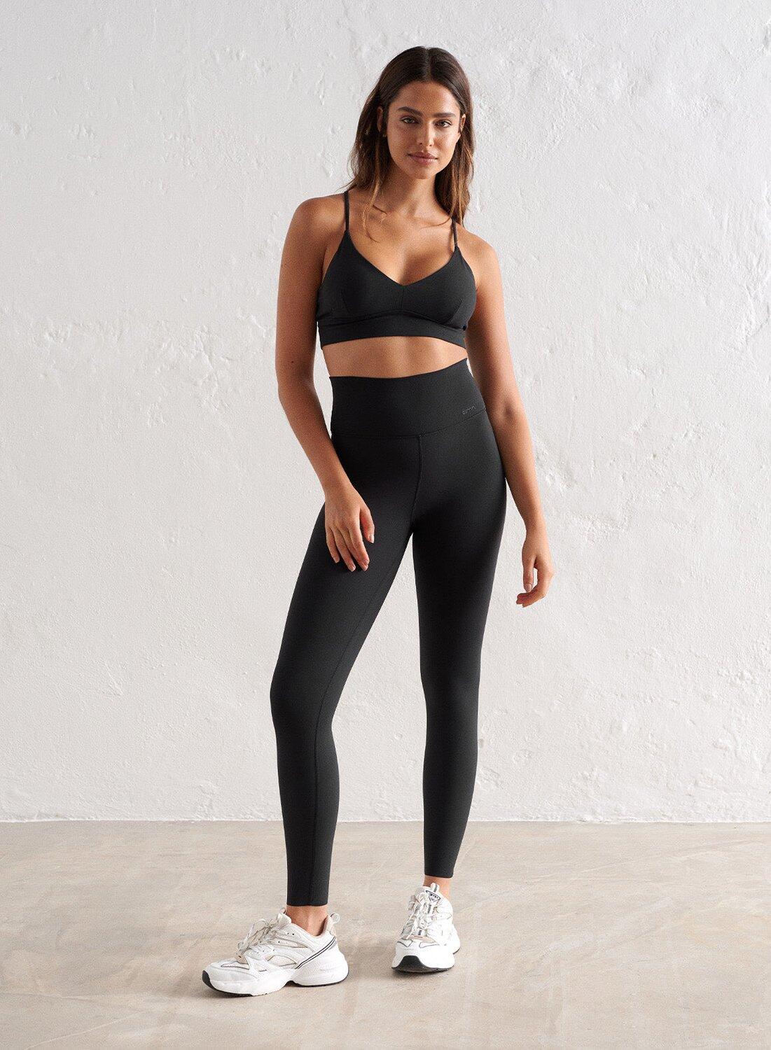 Damen Yoga Sport-BH Geringer Halt Feuchtigkeitsableitend Schwarz 6/6