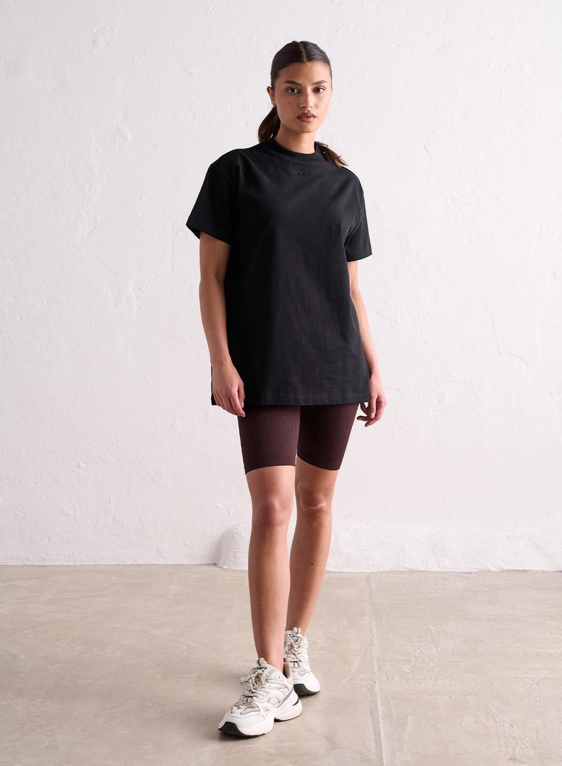 Dames T-Shirt Oversized Zwart 4/7