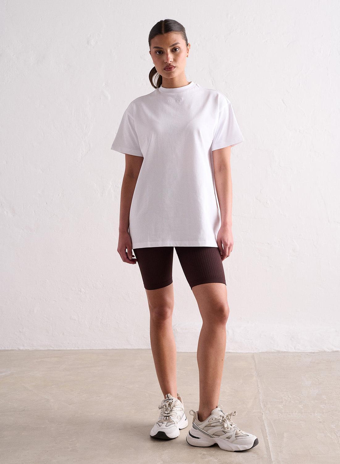 Dames T-Shirt Oversized Wit 2/7