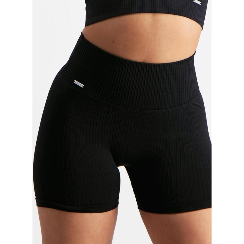 Shorts Côtelée Midi Yoga Femmes Noir aim'n