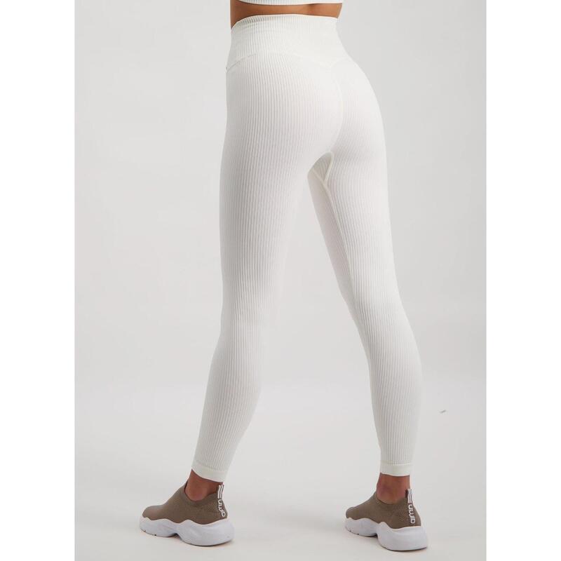 Leggings Ribbel Naadloos Yoga Dames Off-white aim'n