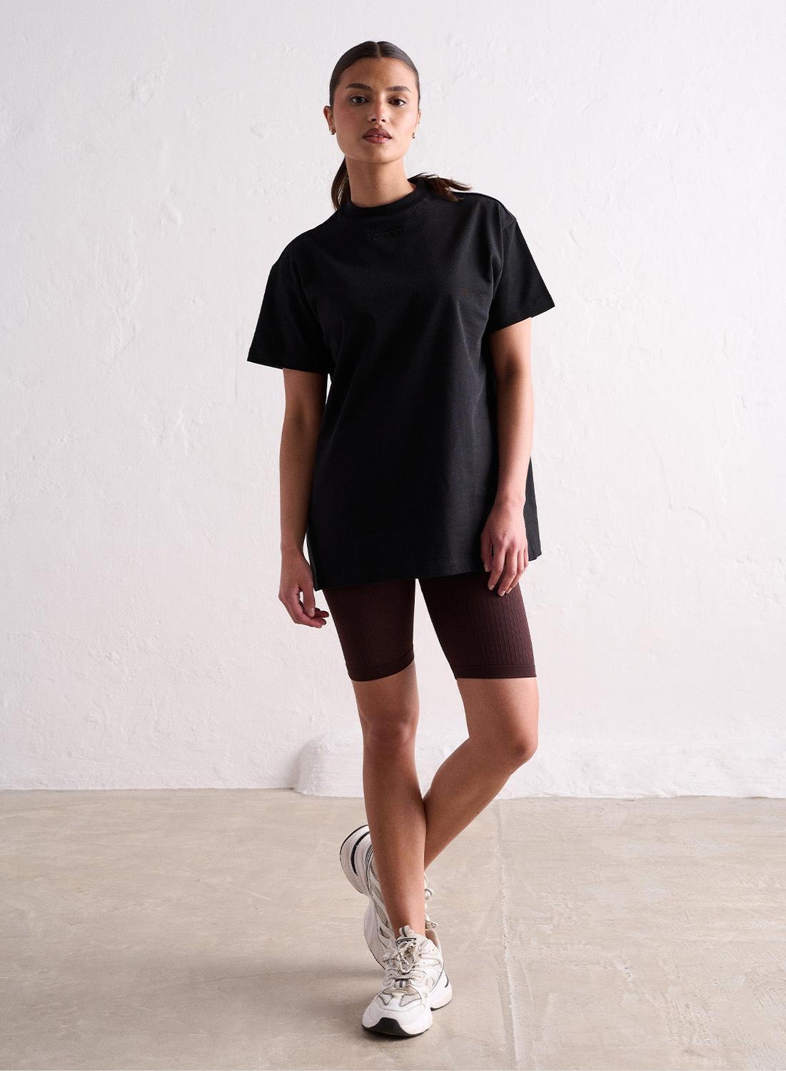 Dames T-Shirt Oversized Zwart 3/7