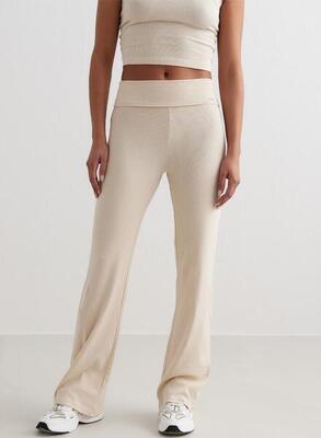 Damen Yoga Hose Gerippt Lichtgewicht Creme