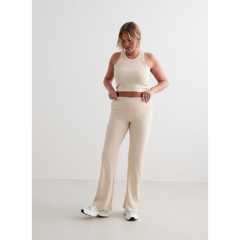 Broek Ease Ribbed Yoga Dames Beige aim'n