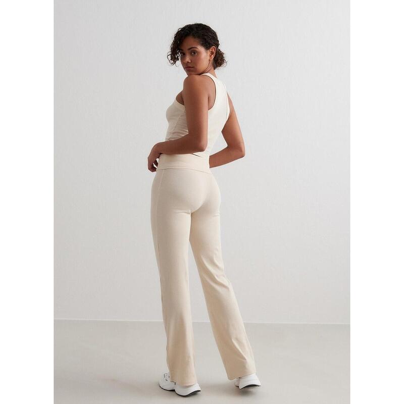 Broek Ease Ribbed Yoga Dames Beige aim'n