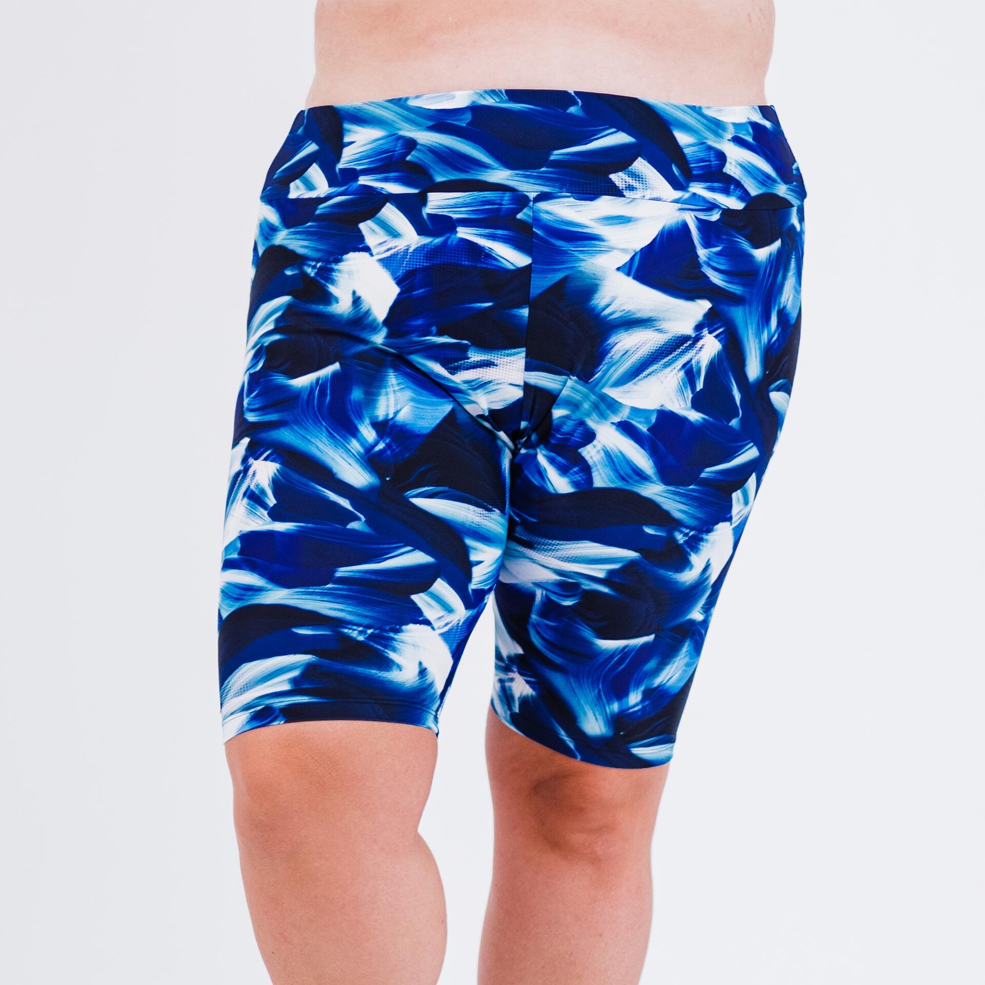 Women's Chlorine Resistant High Waisted Long Bike Swim Shorts