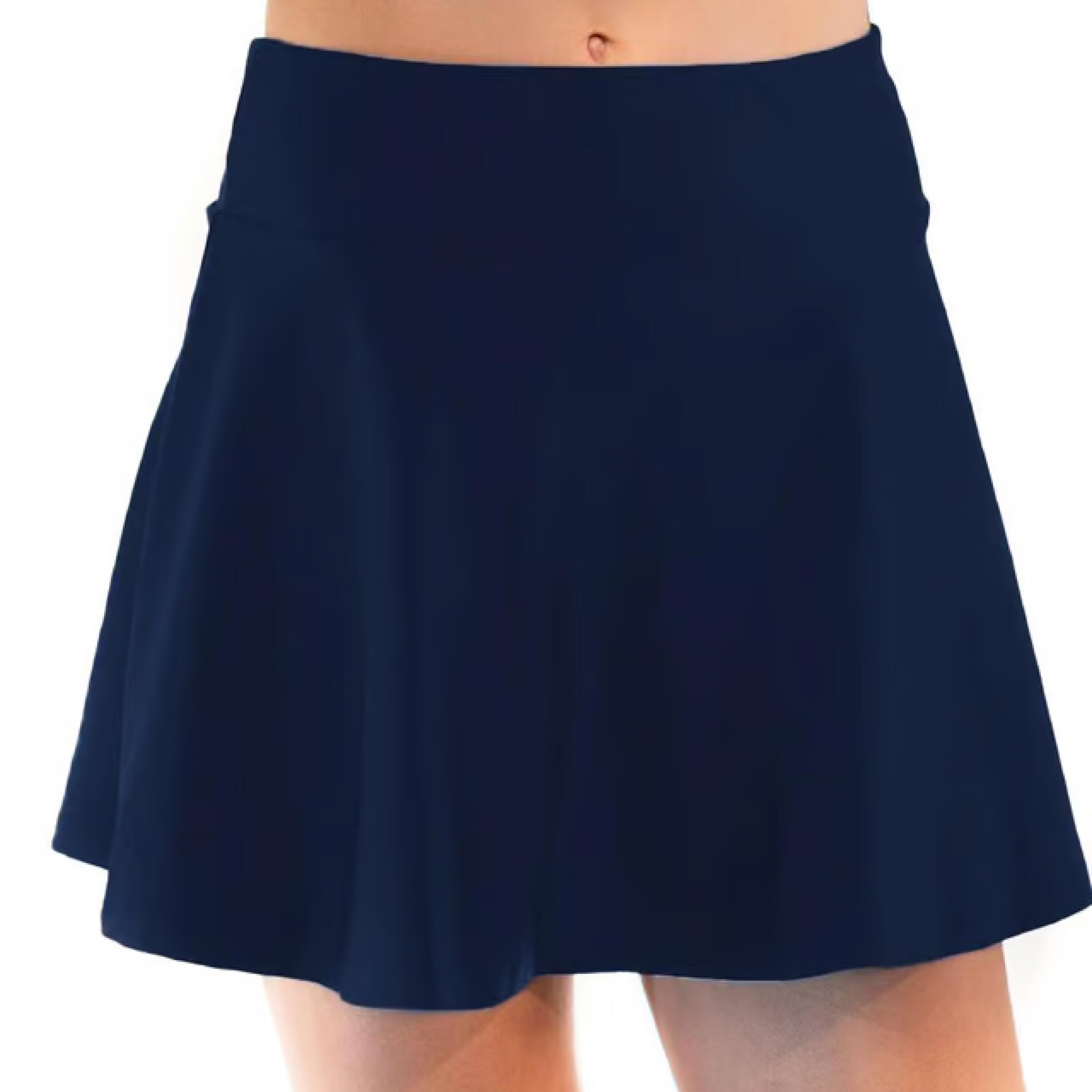 Women's High Waisted Chlorine Resistant Flowy Swim Skirt With Attached Shorts