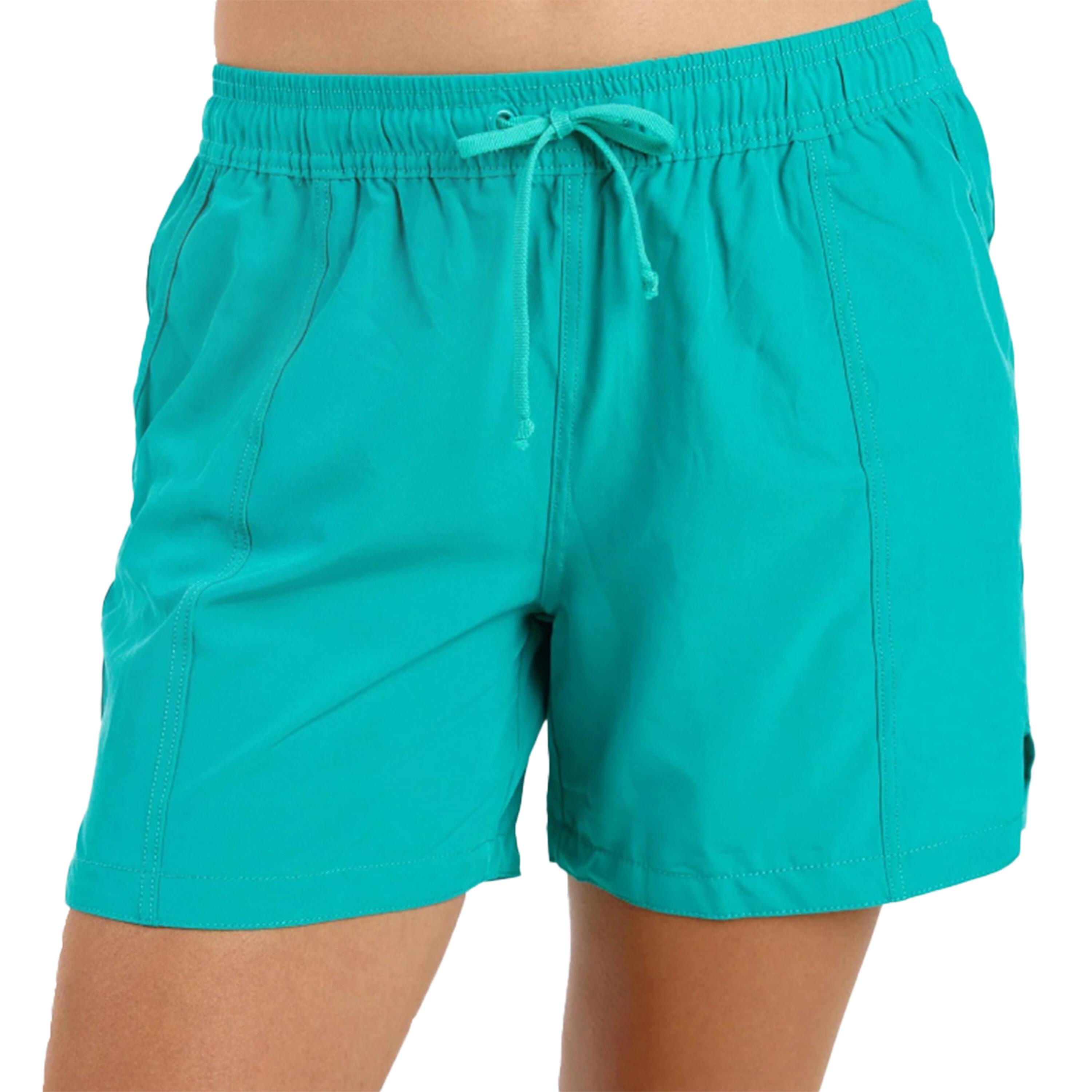 Womens teal swim shorts top