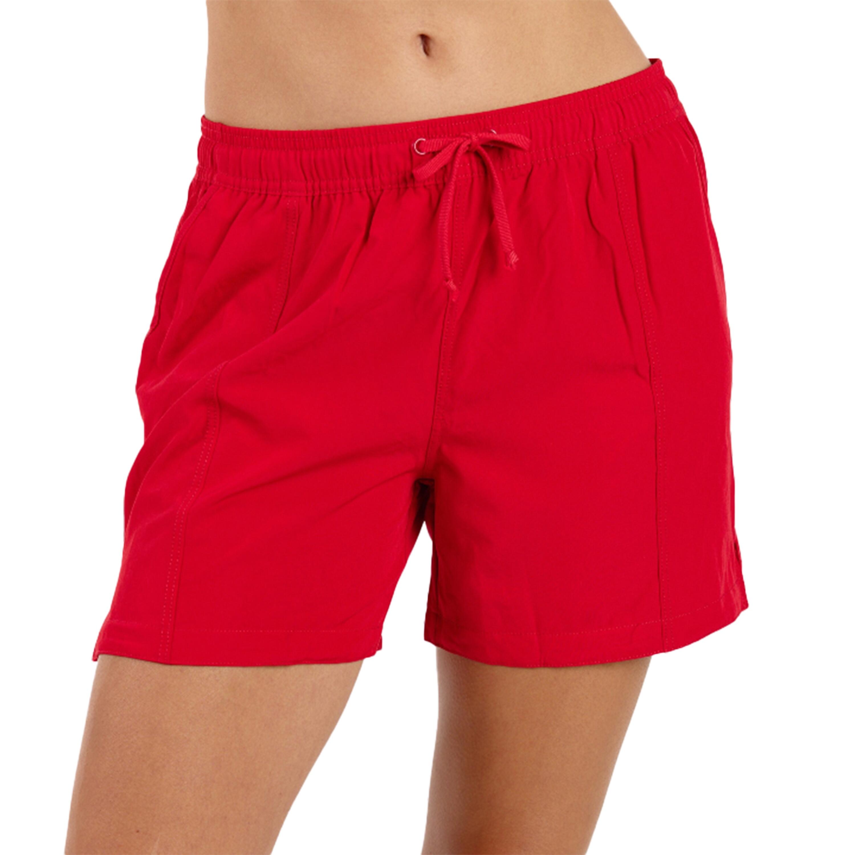 Women's Chlorine Resistant 4" Board Shorts - Red