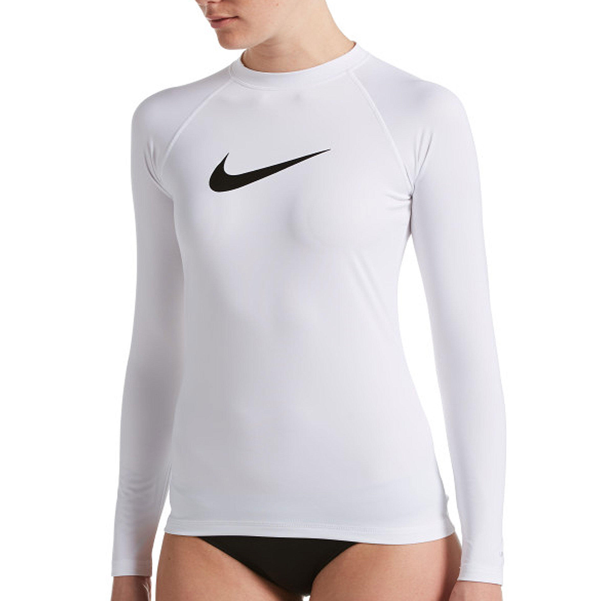 NIKE SWIM SOLID SWOOSH WOMEN S LONG SLEEVE HYDROGUARD WHITE
