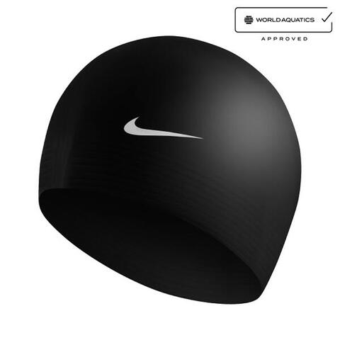 Image 437: NIKE SWIM SOLID LATEX ADULT SWIM CAP - BLACK