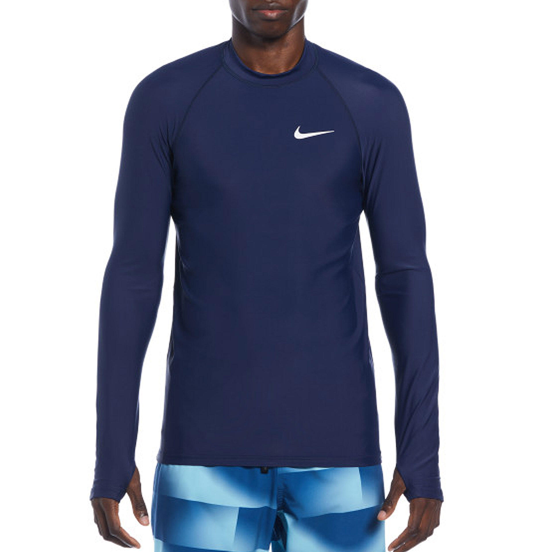 NIKE SWIM WHITEWATER MEN S LONG SLEEVE RASHGUARD NAVY