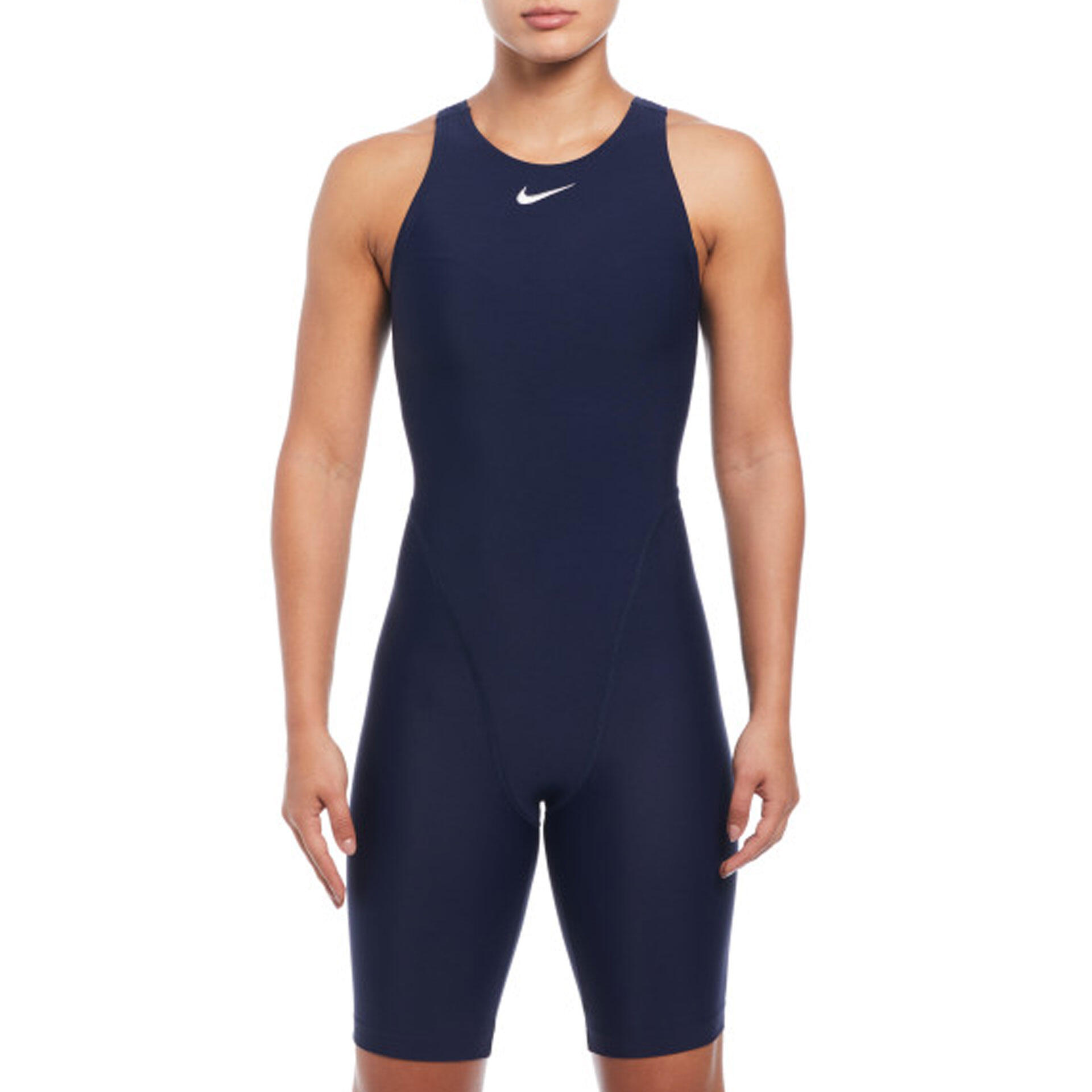 NIKE SWIM HYDRASTRONG WOMEN'S HIGH NECK LEGSUIT - NAVY