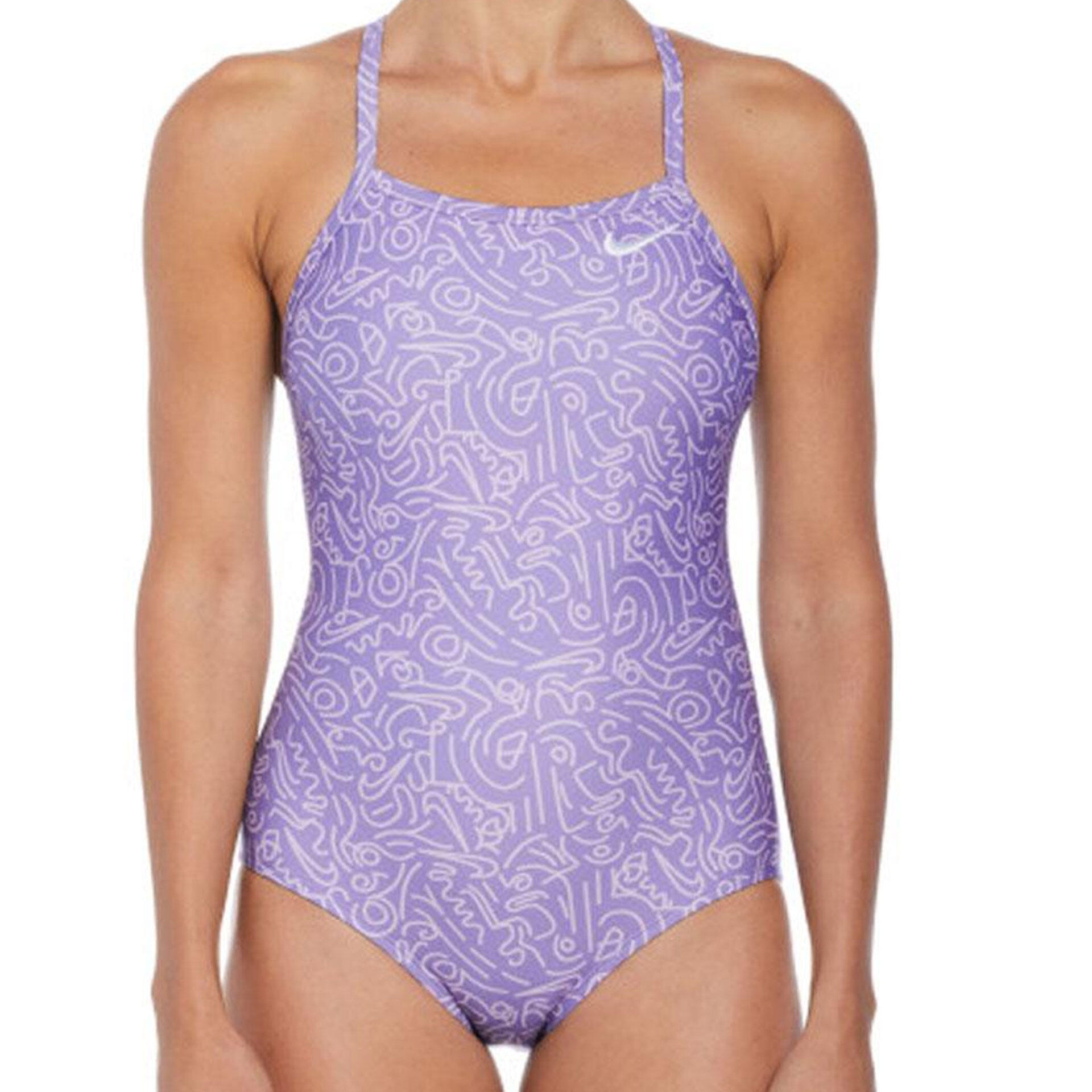 NIKE SWIM WOMEN'S RACER BACK LOW LEG ONE PIECE PURPLE