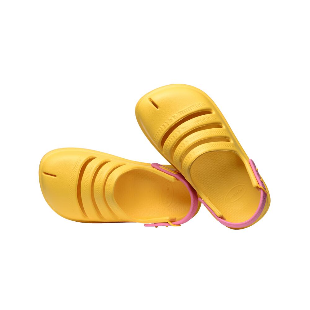 Kids Clog Sandals Yellow Gold Pink Lemonade