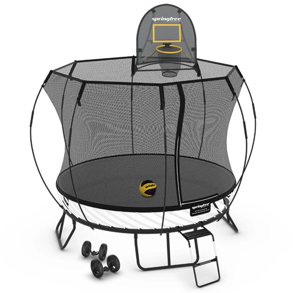 Springfree Compact Round Trampoline 8 ft - Moving Accessory Bundle