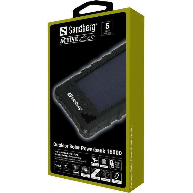 Powerbank SANDBERG 16 000 mAh IP67 pentru exterior