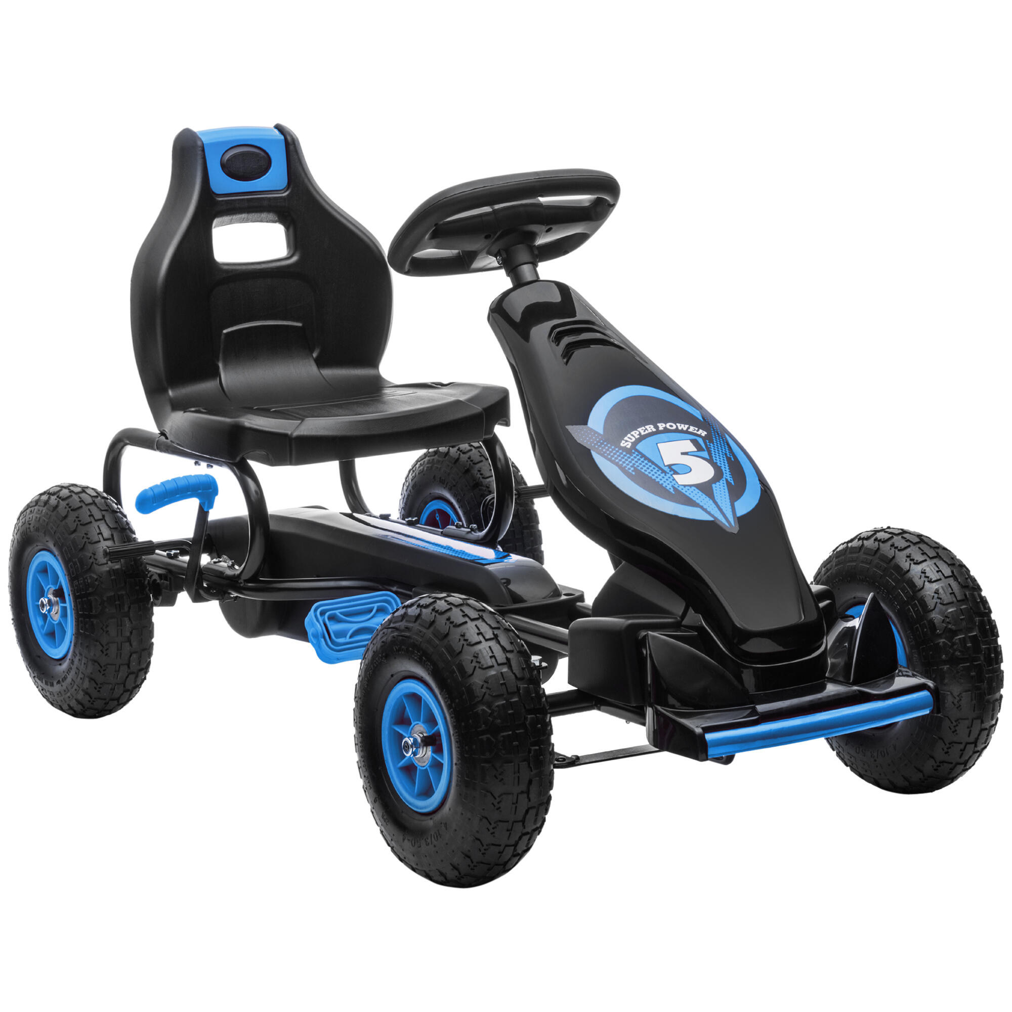 HOMCOM Kart a pedal 121x58x61cm azul HOMCOM