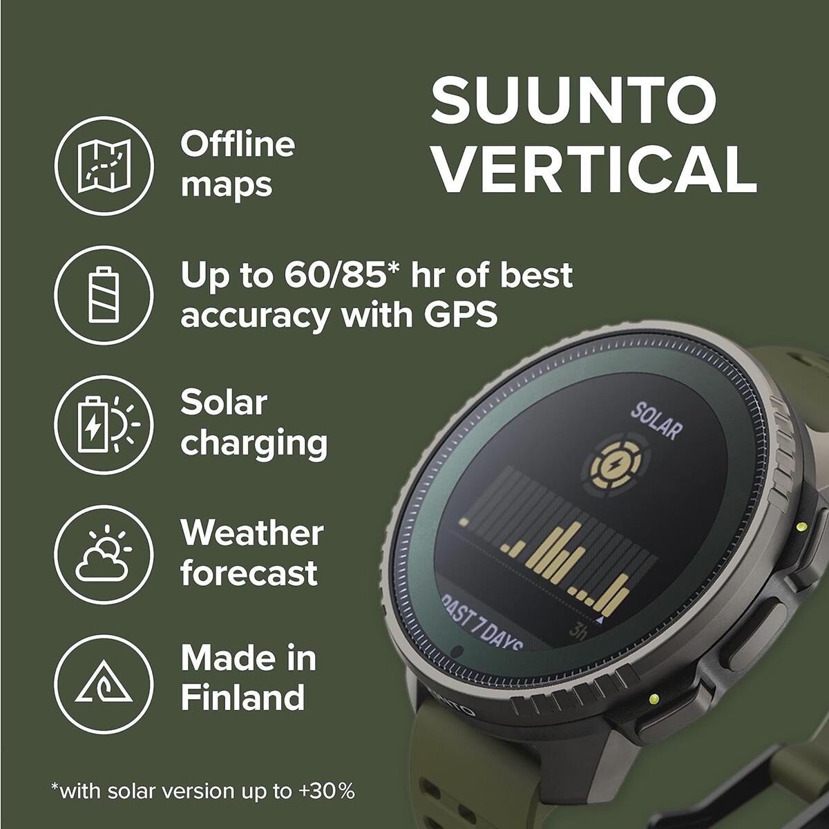 Suunto Vertical Titanium Solar Gps Sports Watch Forest​
