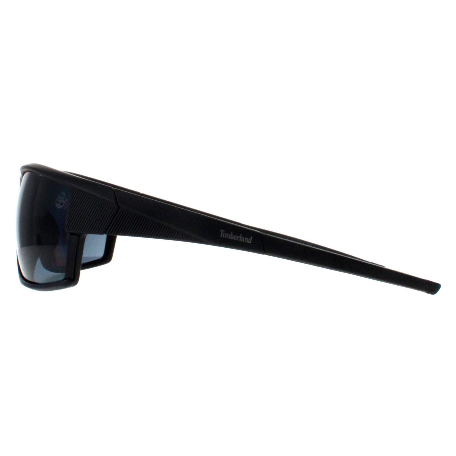 Timberland Wrap Mens Matte Black Smoke Polarized TB9308 3/4