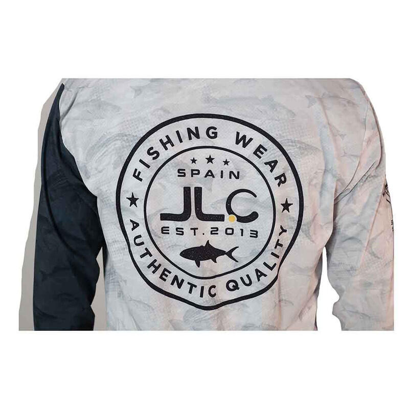 Camiseta Pesca Hombre Fish Camo JLC Blanca Manga Larga 6/6
