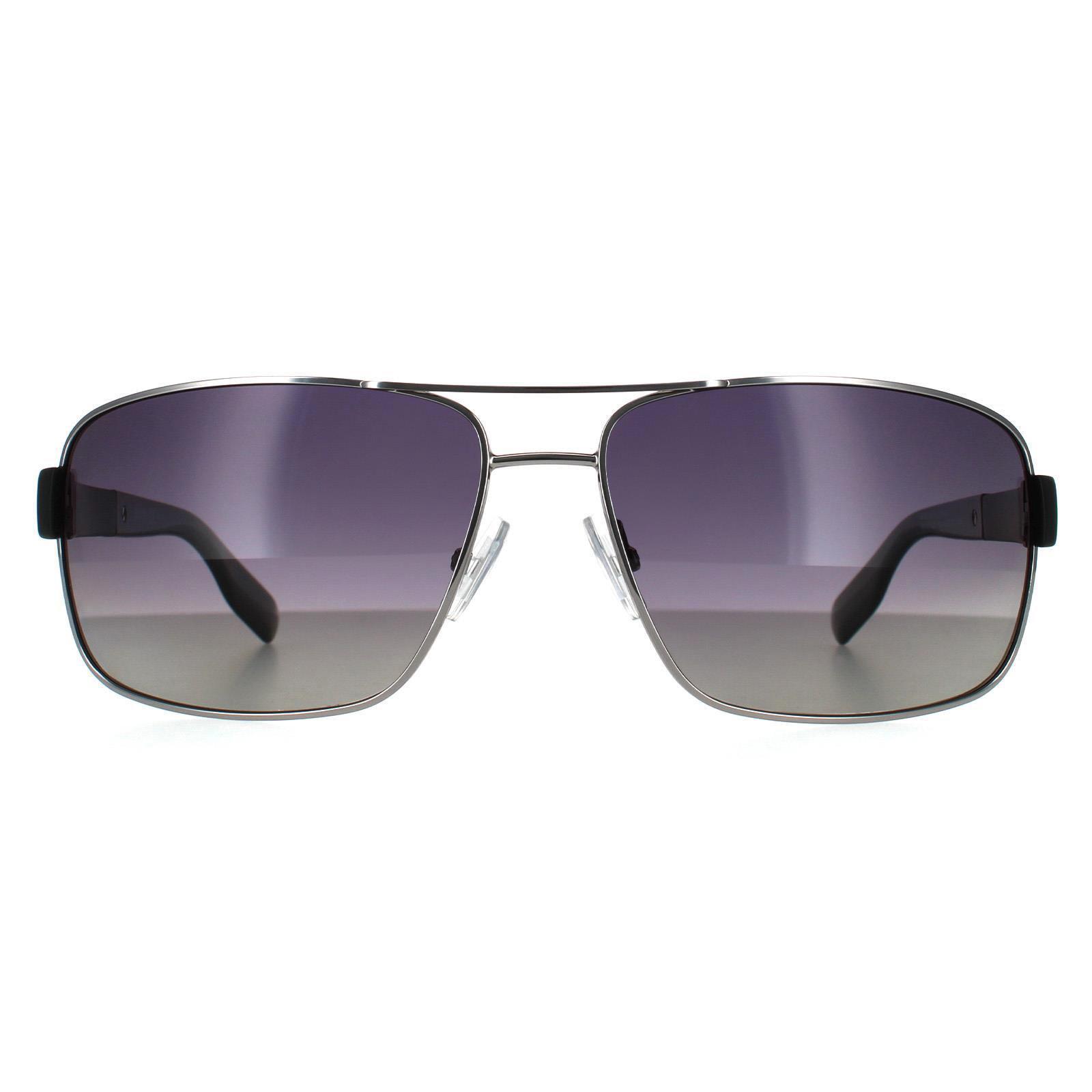 HUGO BOSS Hugo Boss Wrap Mens Ruthenium Grey Gradient Polarized Sunglasses