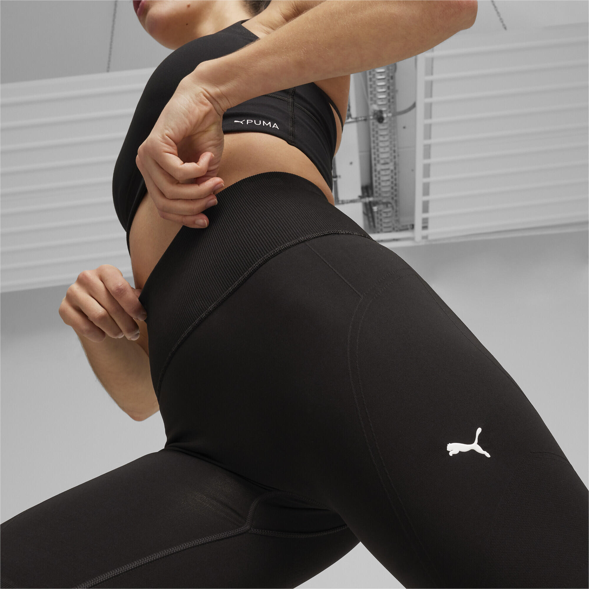 DAMSKIE, ROWEROWE SPODENKI BEZSZWOWE Z WYSOKIM STANEM SHAPELUXE PUMA Black 5/7