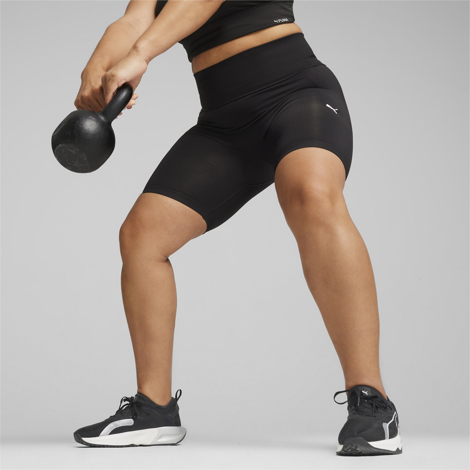 DAMSKIE, ROWEROWE SPODENKI BEZSZWOWE Z WYSOKIM STANEM SHAPELUXE PUMA Black 3/7