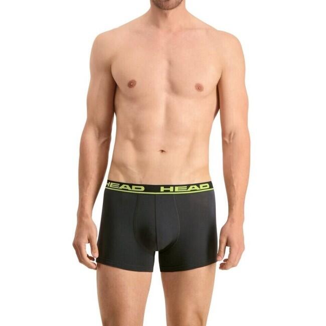 Boxeri HEAD Basic Boxer 2P, Negru/Verde, Barbati