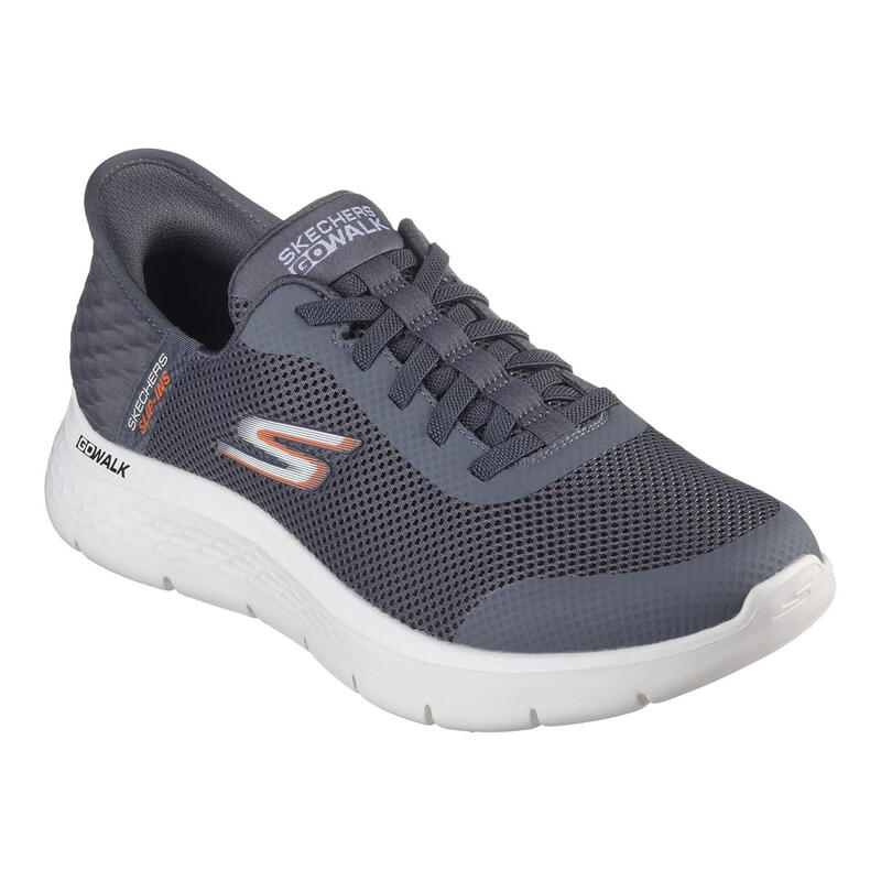 Chaussures à semelles antidérapantes Go Walk Flex pour hommes (Gris / Blanc)