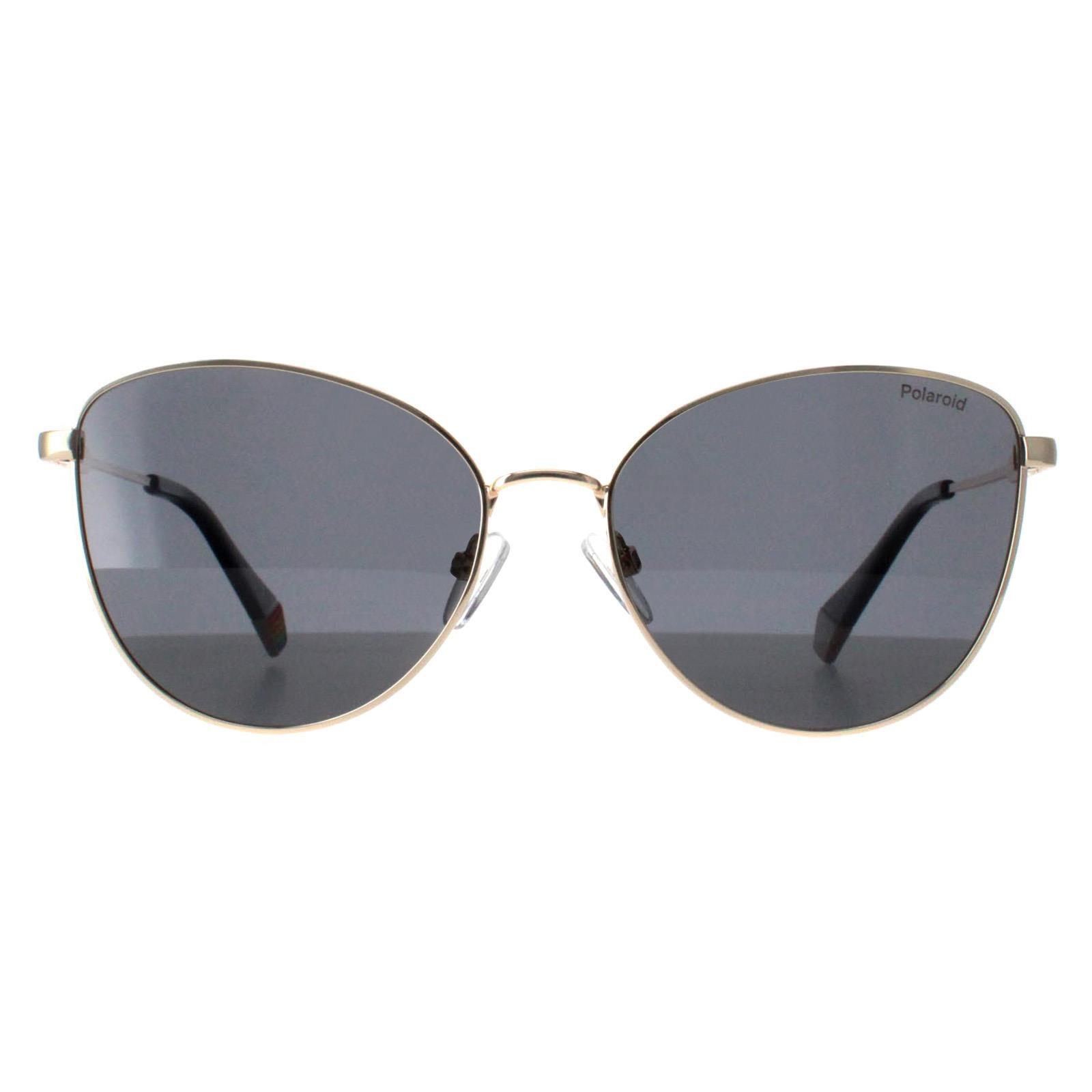 Polaroid Cat Eye Womens Gold Grey Polarized PLD 6188/S 1/4