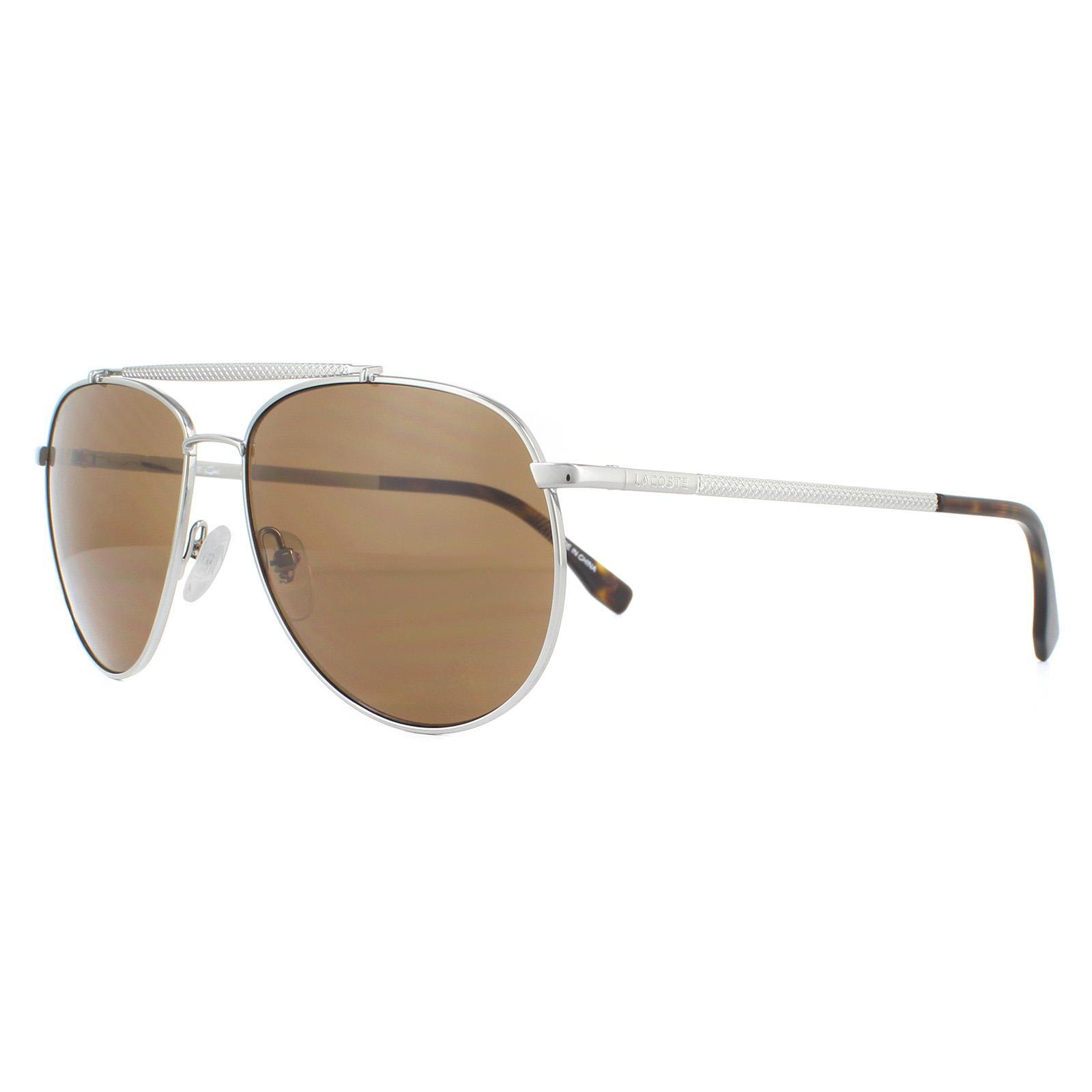 Lacoste Aviator Mens Gunmetal Brown Sunglasses 2/4