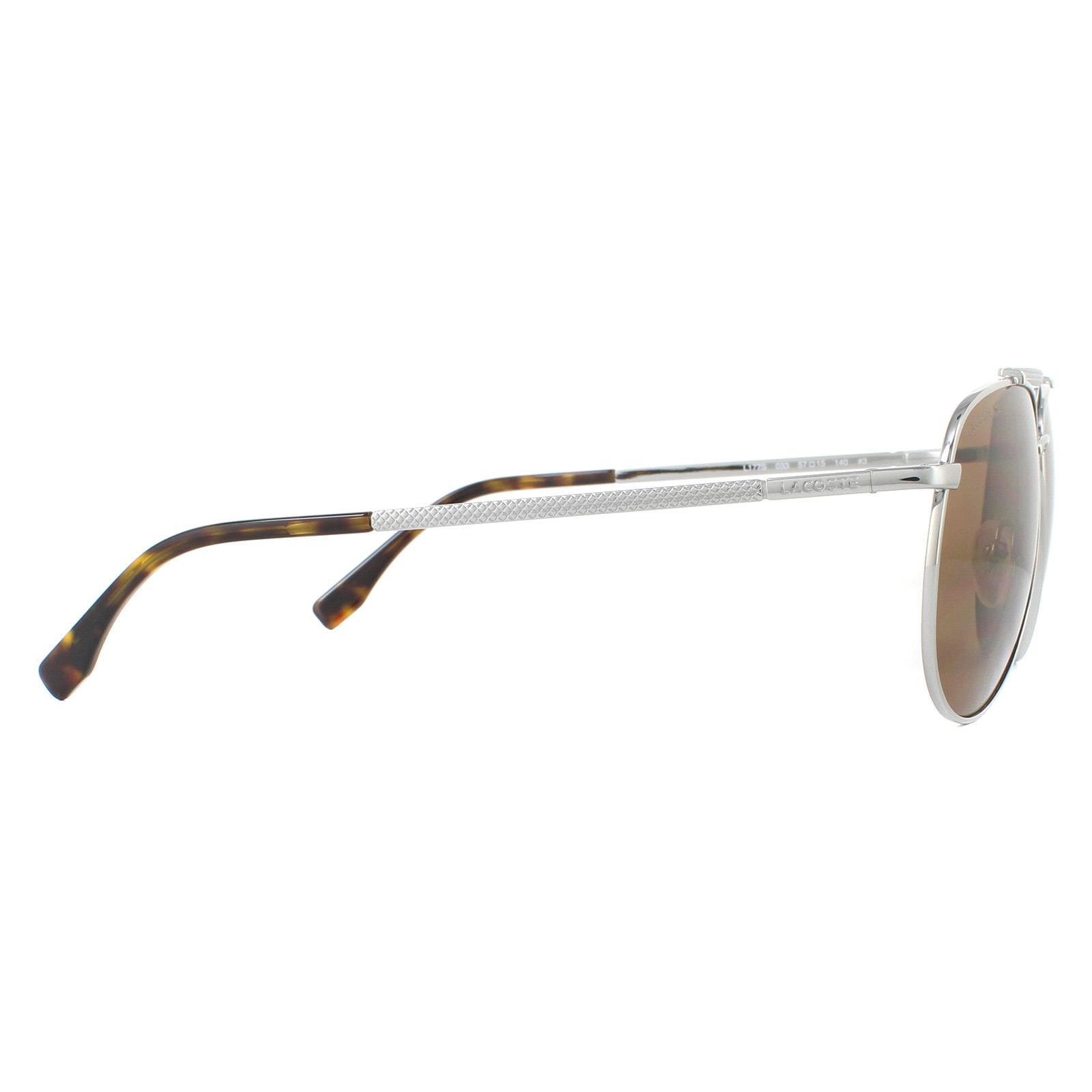 Lacoste Aviator Mens Gunmetal Brown Sunglasses 4/4